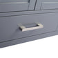 Wilson 48" Grey Bathroom Vanity with Black Wood Marble Countertop