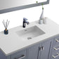 Wilson 48" Grey Bathroom Vanity with Matte White VIVA Stone Solid Surface Countertop