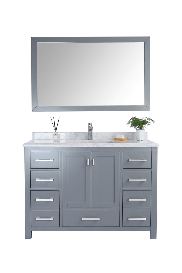 Wilson 48 Grey Bathroom Vanity with White Carrara Marble Countertop