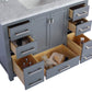 Wilson 48" Grey Bathroom Vanity with White Carrara Marble Countertop