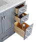 Wilson 48" Grey Bathroom Vanity with White Carrara Marble Countertop