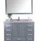 Wilson 48" Grey Bathroom Vanity with White Stripes Marble Countertop