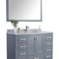 Wilson 48" Grey Bathroom Vanity with White Stripes Marble Countertop