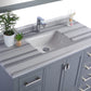 Wilson 48" Grey Bathroom Vanity with White Stripes Marble Countertop