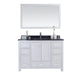 Wilson 48" White Bathroom Vanity with Black Wood Marble Countertop