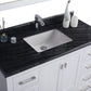 Wilson 48" White Bathroom Vanity with Black Wood Marble Countertop