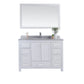 Wilson 48" White Bathroom Vanity with White Stripes Marble Countertop