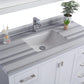 Wilson 48" White Bathroom Vanity with White Stripes Marble Countertop