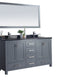 Wilson 60" Grey Double Sink Bathroom Vanity with Black Wood Marble Countertop