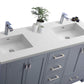 Wilson 60" Grey Double Sink Bathroom Vanity with Matte White VIVA Stone Solid Surface Countertop