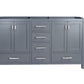 Wilson 60" Grey Double Sink Bathroom Vanity Cabinet