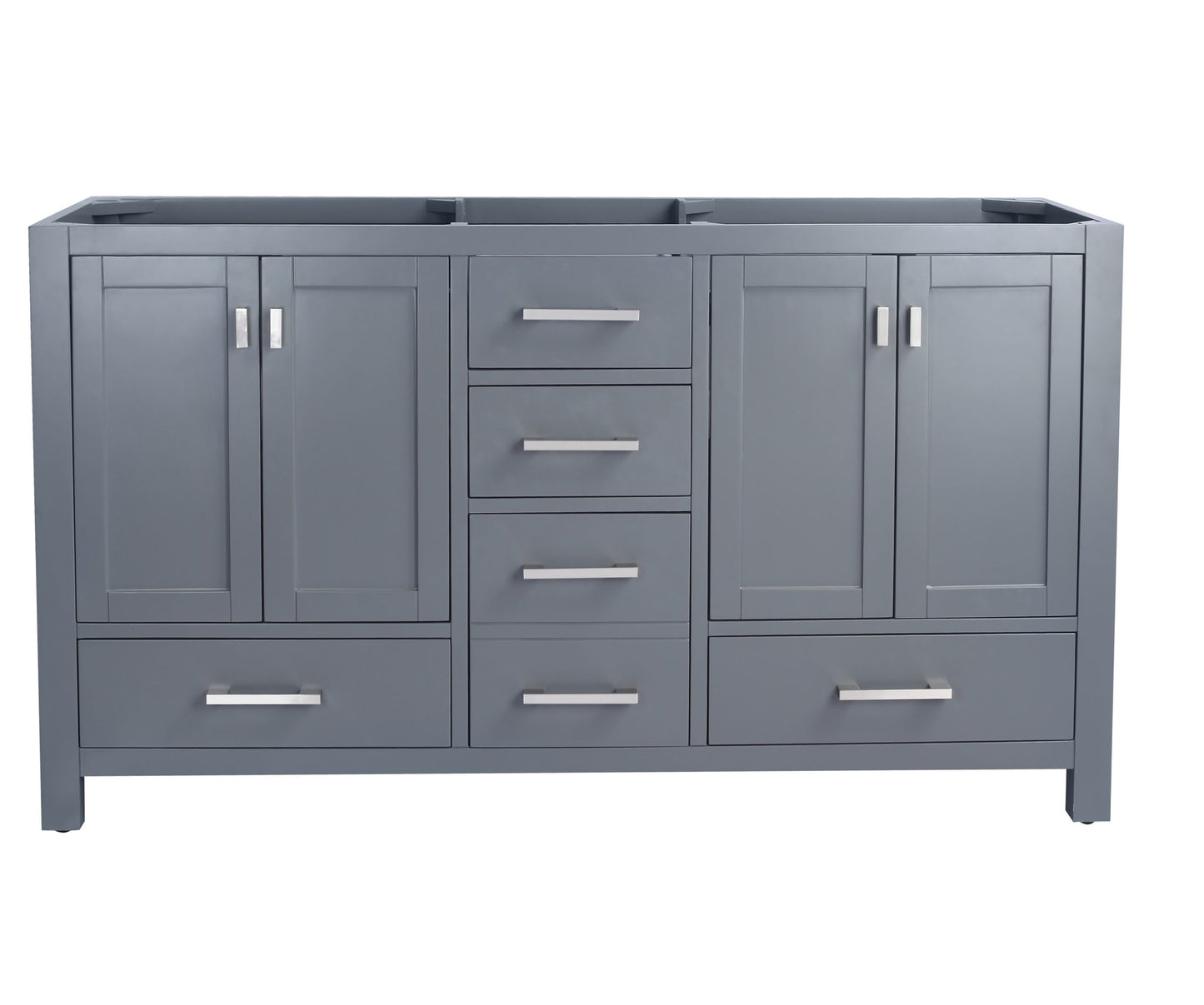 Wilson 60" Grey Double Sink Bathroom Vanity Cabinet