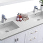 Wilson 60" White Double Sink Bathroom Vanity with Matte White VIVA Stone Solid Surface Countertop