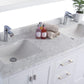 Wilson 60" White Double Sink Bathroom Vanity with White Carrara Marble Countertop