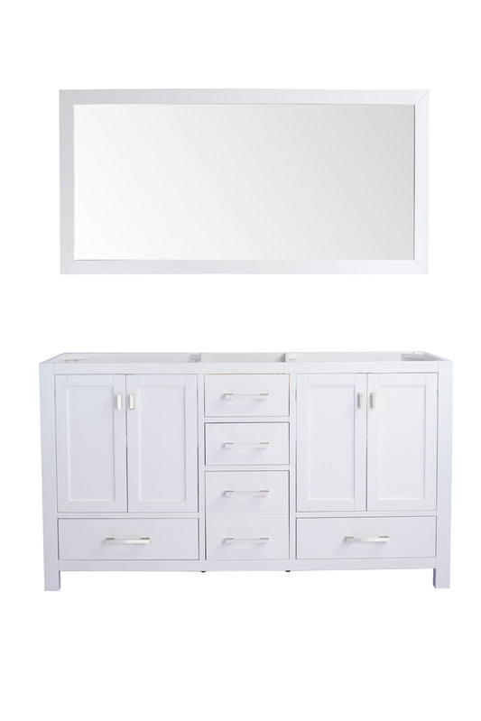 Wilson 60" White Double Sink Bathroom Vanity Cabinet