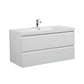 Aurora 36" Glossy Polar White Wall Hung Bathroom Vanity with White Acrylic Countertop