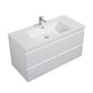 Aurora 36" Glossy Polar White Wall Hung Bathroom Vanity with White Acrylic Countertop