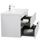 Aurora 36" Glossy Polar White Wall Hung Bathroom Vanity with White Acrylic Countertop