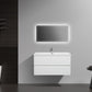 Aurora 36" Glossy Polar White Wall Hung Bathroom Vanity with White Acrylic Countertop