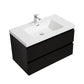 Aurora 36" Matte Midnight Black Wall Hung Bathroom Vanity with White Acrylic Countertop