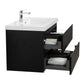 Aurora 36" Matte Midnight Black Wall Hung Bathroom Vanity with White Acrylic Countertop