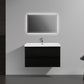 Aurora 36" Matte Midnight Black Wall Hung Bathroom Vanity with White Acrylic Countertop