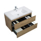 Aurora 36" Sonoma Oak Wall Hung Bathroom Vanity with White Acrylic Countertop