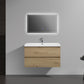 Aurora 36" Sonoma Oak Wall Hung Bathroom Vanity with White Acrylic Countertop