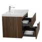 Aurora 36" Smokey Walnut Wall Hung Bathroom Vanity with White Acrylic Countertop