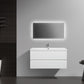 Aurora 42" Glossy Polar White Wall Hung Bathroom Vanity with White Acrylic Countertop