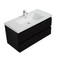 Aurora 42" Matte Midnight Black Wall Hung Bathroom Vanity with White Acrylic Countertop