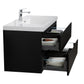 Aurora 42" Matte Midnight Black Wall Hung Bathroom Vanity with White Acrylic Countertop