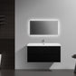 Aurora 42" Matte Midnight Black Wall Hung Bathroom Vanity with White Acrylic Countertop