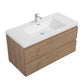 Aurora 42" Sonoma Oak Wall Hung Bathroom Vanity with White Acrylic Countertop