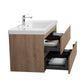 Aurora 42" Sonoma Oak Wall Hung Bathroom Vanity with White Acrylic Countertop