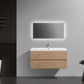 Aurora 42" Sonoma Oak Wall Hung Bathroom Vanity with White Acrylic Countertop