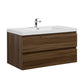 Aurora 42" Smokey Walnut Wall Hung Bathroom Vanity with White Acrylic Countertop