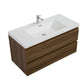 Aurora 42" Smokey Walnut Wall Hung Bathroom Vanity with White Acrylic Countertop