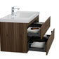 Aurora 42" Smokey Walnut Wall Hung Bathroom Vanity with White Acrylic Countertop