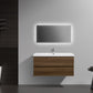 Aurora 42" Smokey Walnut Wall Hung Bathroom Vanity with White Acrylic Countertop