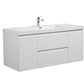 Aurora 48" Glossy Polar White Wall Hung Bathroom Vanity with White Acrylic Countertop