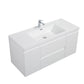 Aurora 48" Glossy Polar White Wall Hung Bathroom Vanity with White Acrylic Countertop