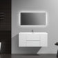 Aurora 48" Glossy Polar White Wall Hung Bathroom Vanity with White Acrylic Countertop