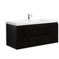 Aurora 48" Matte Midnight Black Wall Hung Bathroom Vanity with White Acrylic Countertop