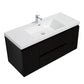 Aurora 48" Matte Midnight Black Wall Hung Bathroom Vanity with White Acrylic Countertop