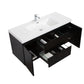 Aurora 48" Matte Midnight Black Wall Hung Bathroom Vanity with White Acrylic Countertop