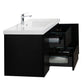 Aurora 48" Matte Midnight Black Wall Hung Bathroom Vanity with White Acrylic Countertop