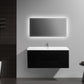 Aurora 48" Matte Midnight Black Wall Hung Bathroom Vanity with White Acrylic Countertop