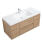 Aurora 48" Sonoma Oak Wall Hung Bathroom Vanity with White Acrylic Countertop