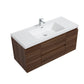 Aurora 48" Smokey Walnut Wall Hung Bathroom Vanity with White Acrylic Countertop